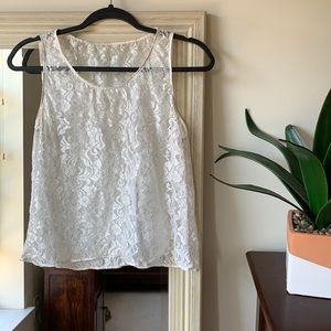 AMERICAN APPAREL white lace tank top (one size) ✨